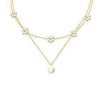 Pearl Flower Layered Necklace
