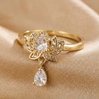 Radiant Lotus Zirconia Ring