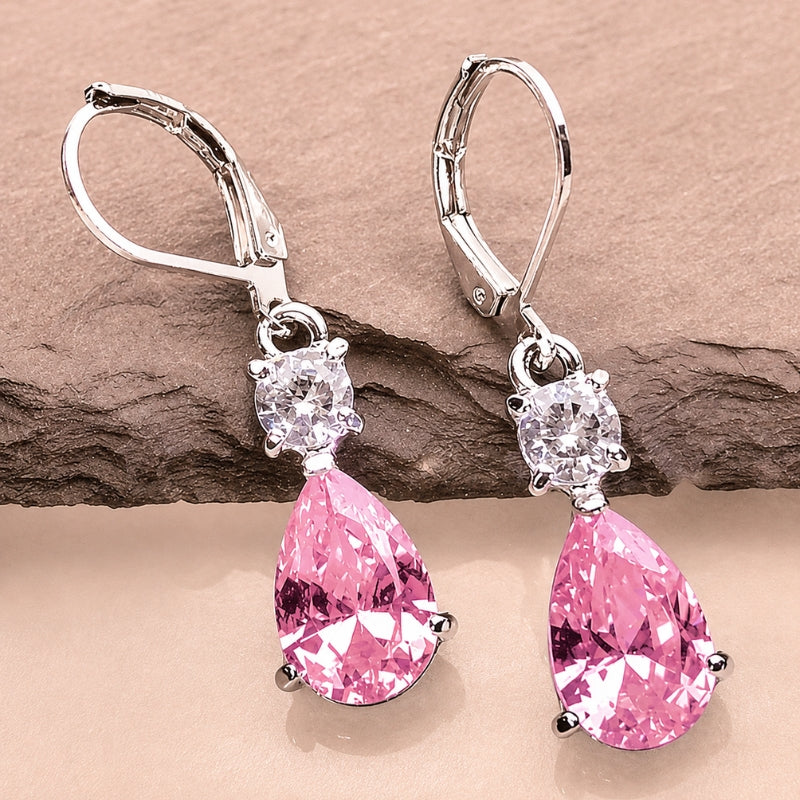 Radiant Zirconia Drop Earrings