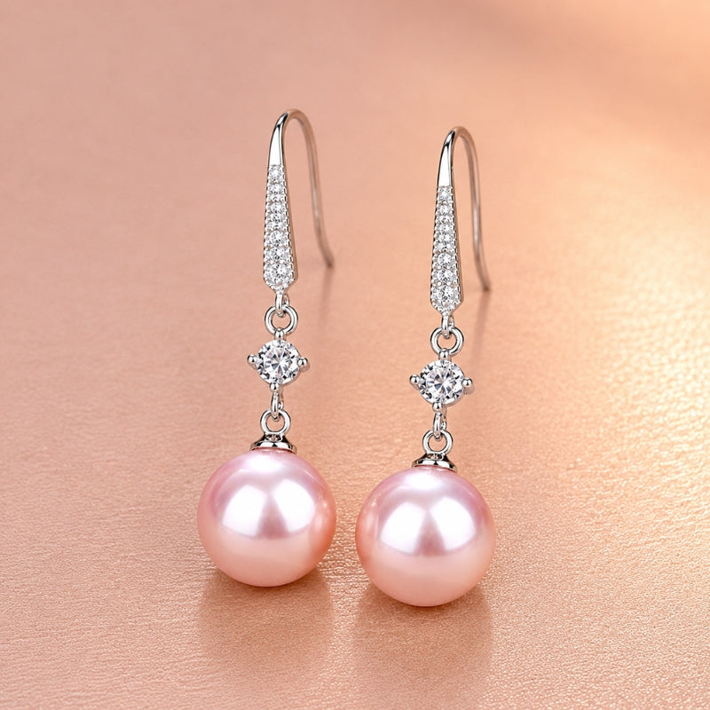 Exquisite Pink Pearl Earrings