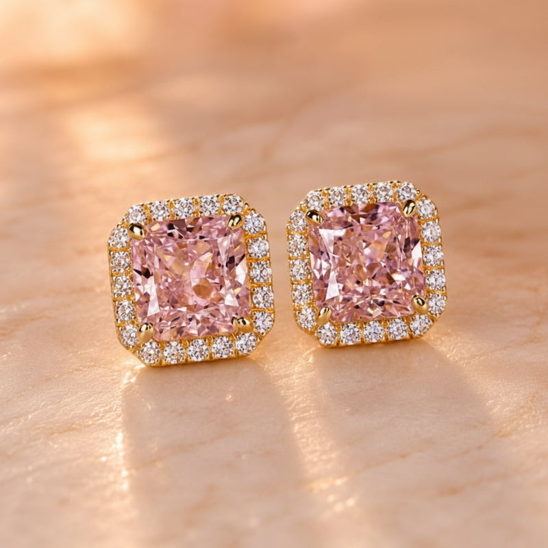 Exquisite Cushion Stud Earrings