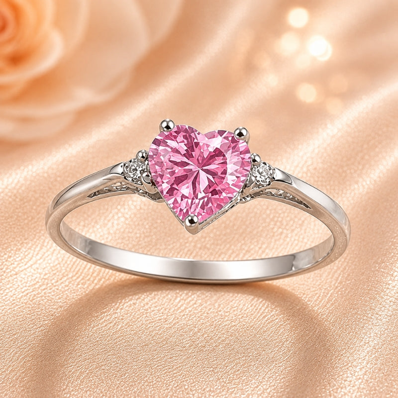 Solitaire Heart Zirconia Ring