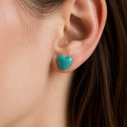 Turquoise Heart Stud Earrings