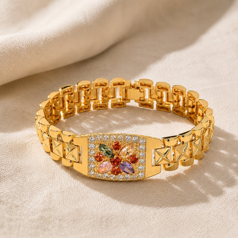 Timeless Zirconia Flower Bracelet