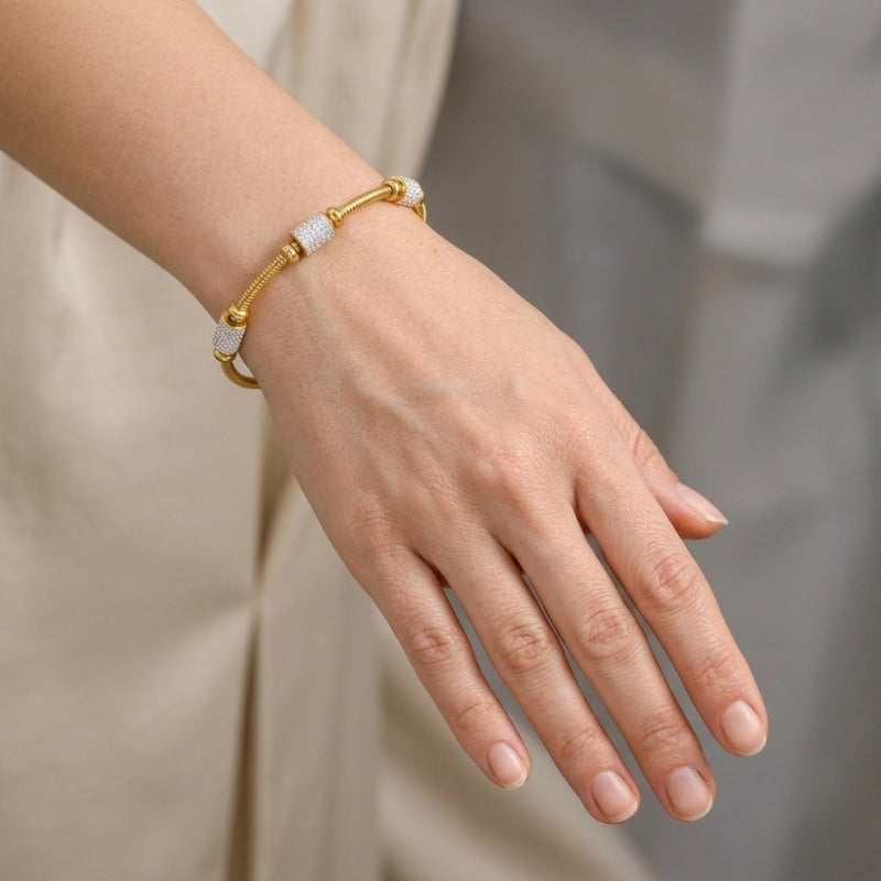 Opulent Rhinestone Gold Bracelet
