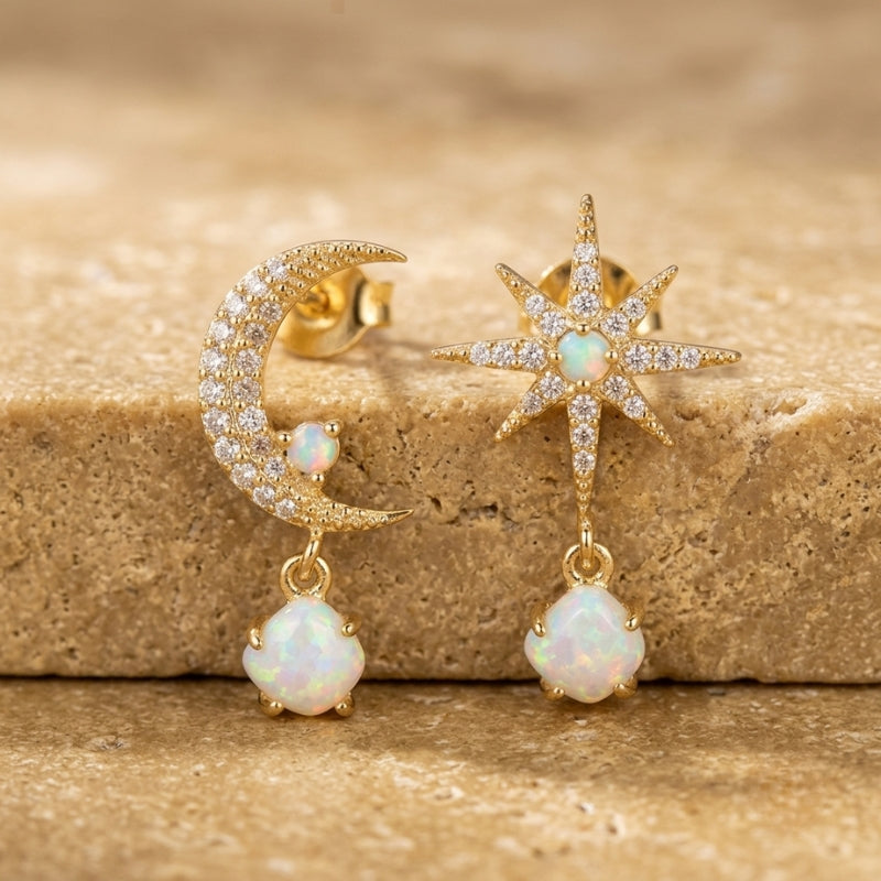 Exquisite Moon Star Earrings