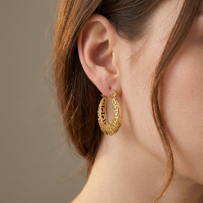 Timeless Greek Hoop Earrings