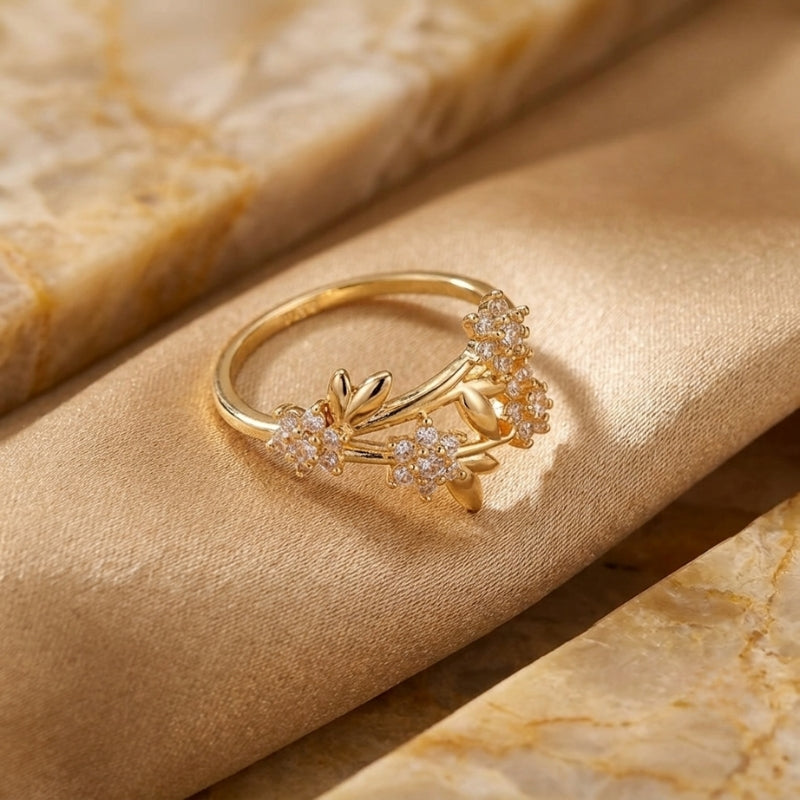 Timeless Floral Zirconia Ring