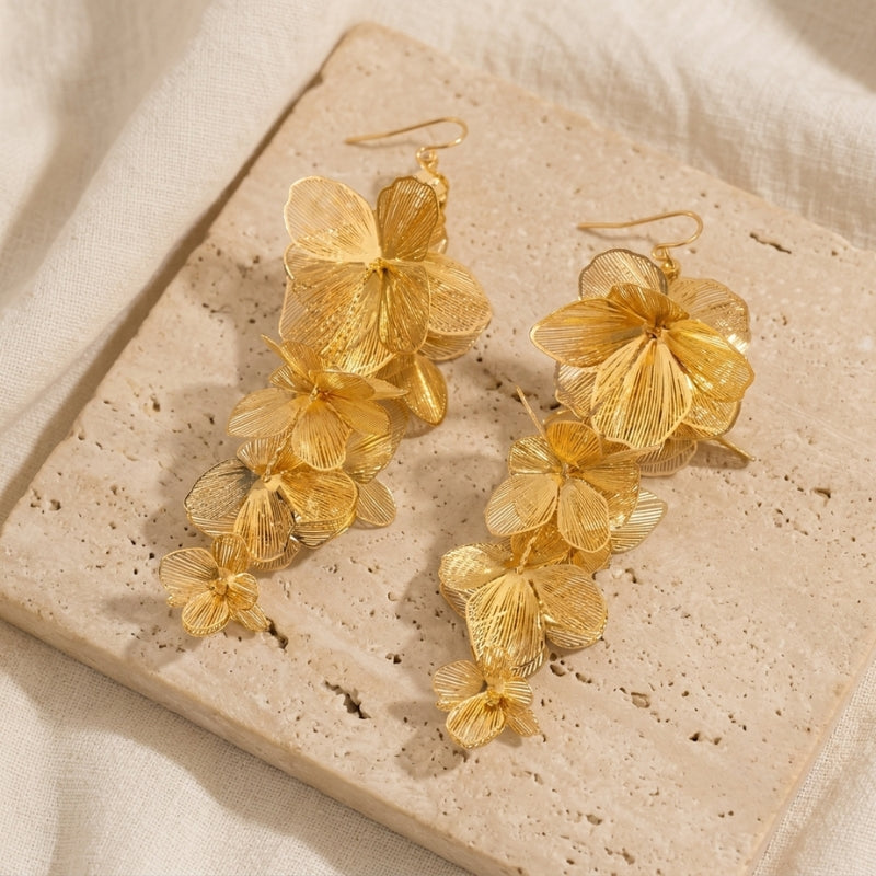 Couture Floral Metal Earrings
