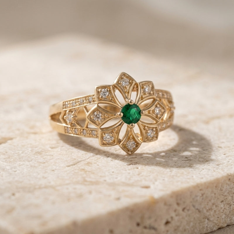 Timeless Floral Zirconia Ring