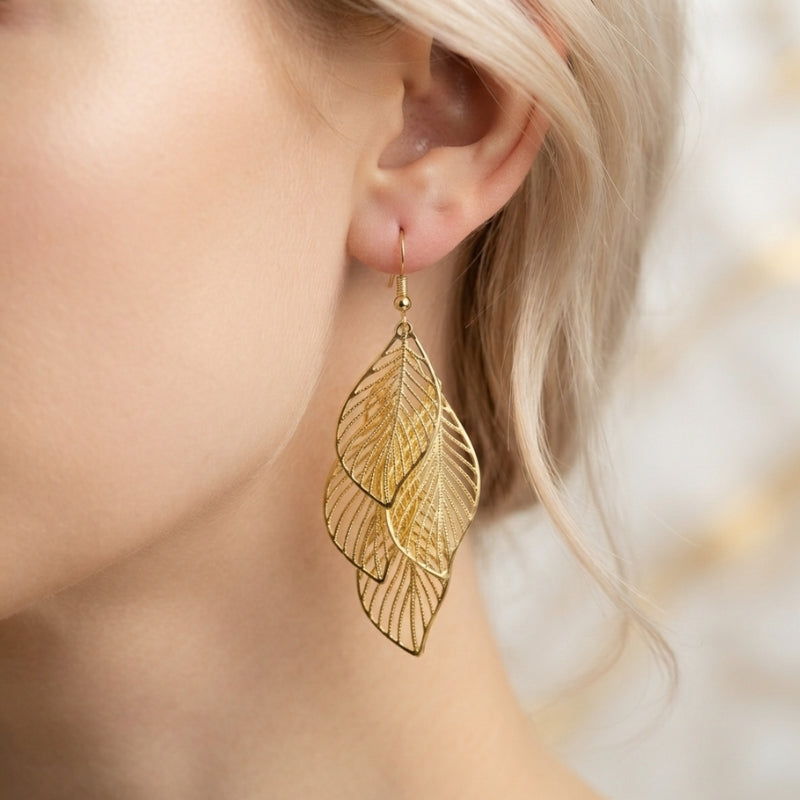 Luxe Hollow Leaf Earrings
