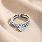 Sophisticated Heart Zirconia Ring
