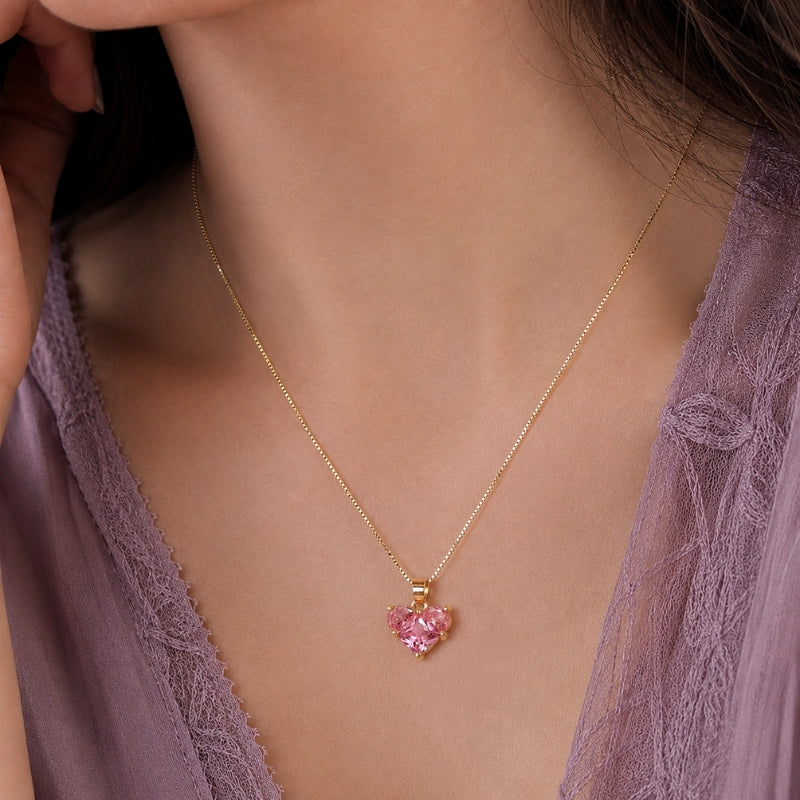 Radiant Heart Glass Necklace