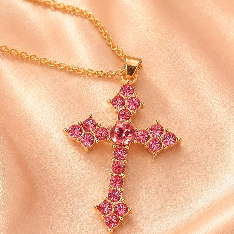 Graceful Cross Charm Necklace