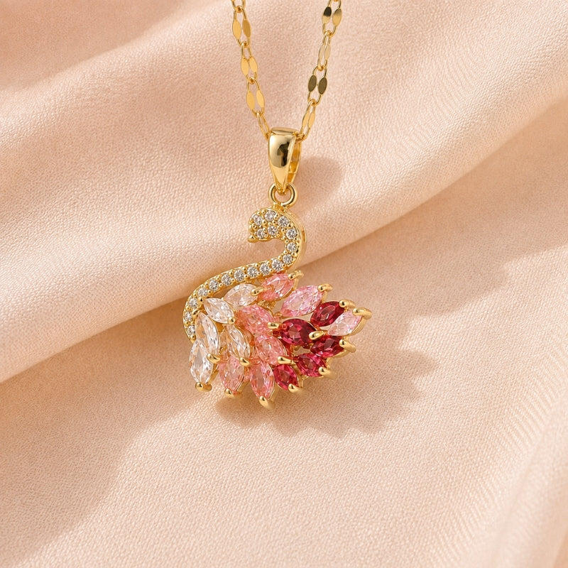 Radiant Swan Charm Necklace