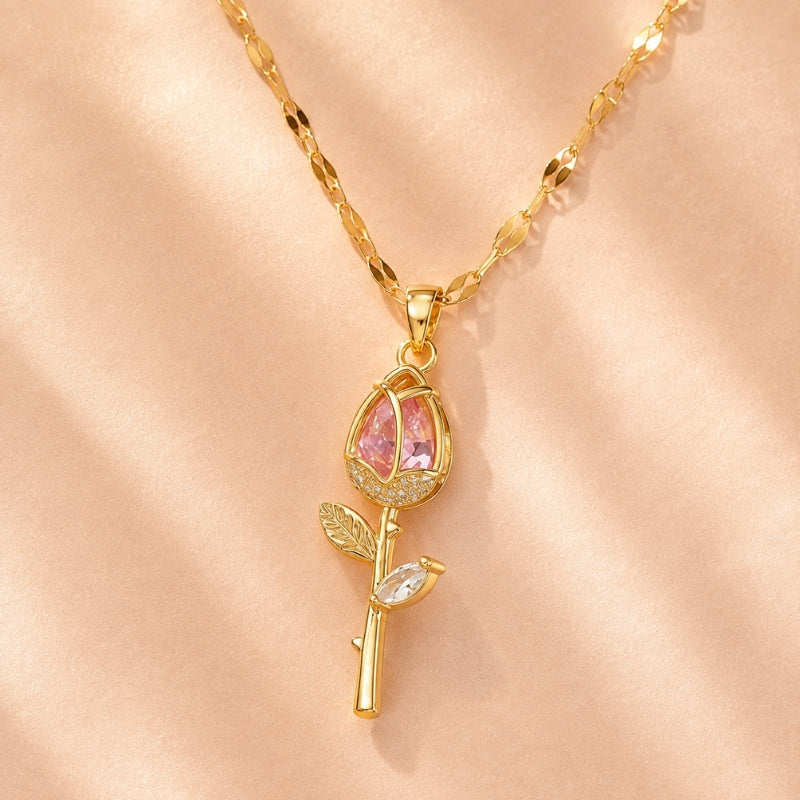 Graceful Flower Charm Necklace