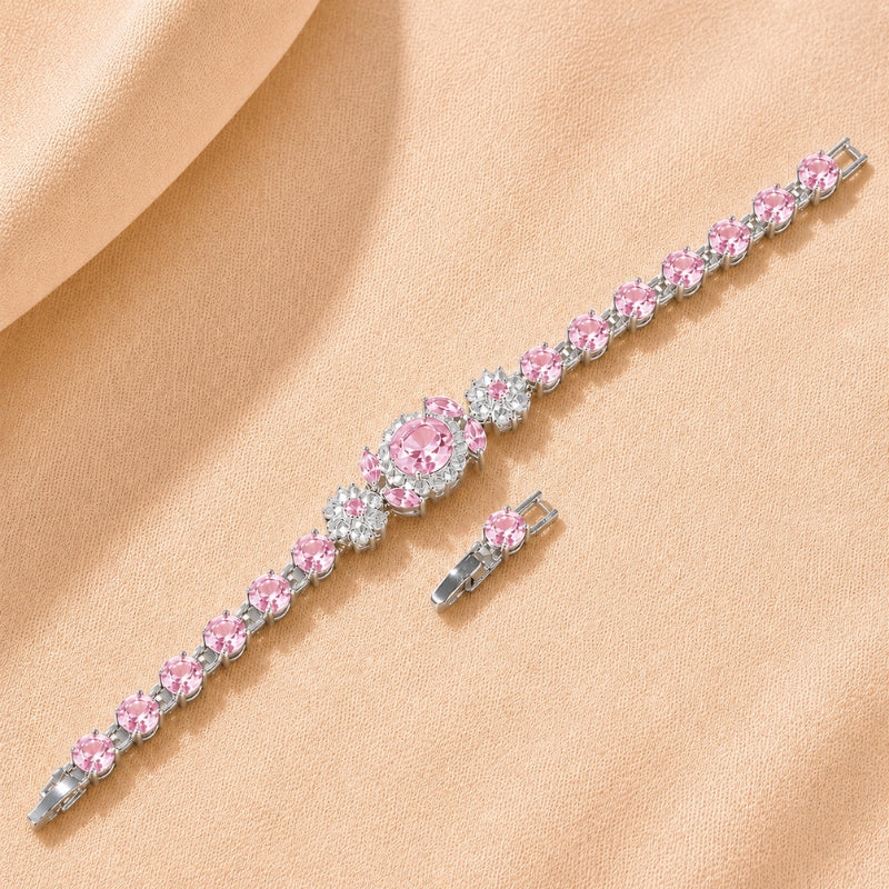 Lustrous Pink Zirconia Bracelet