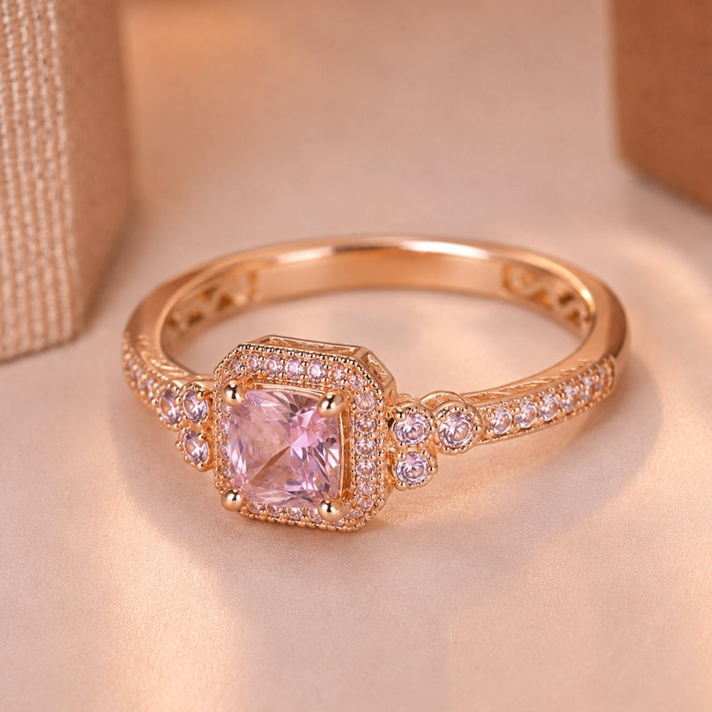 Lustrous Princess Zircon Ring