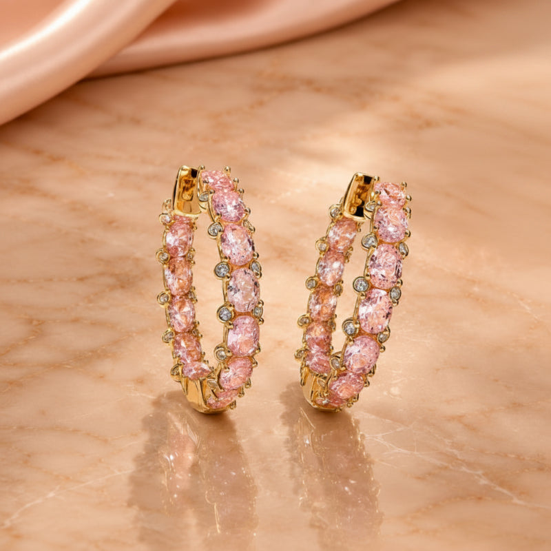 Timeless Gemstone Hoop Earrings