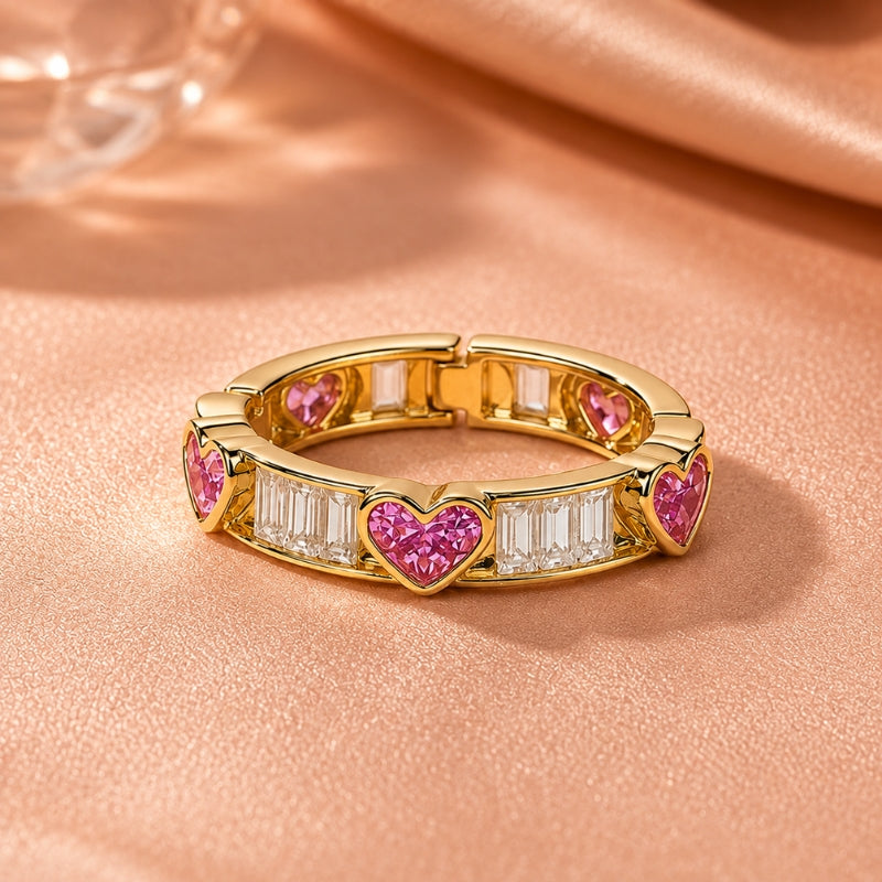 Lustrous Heart Statement Ring