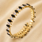 Marquise Zirconia Onyx Bracelet