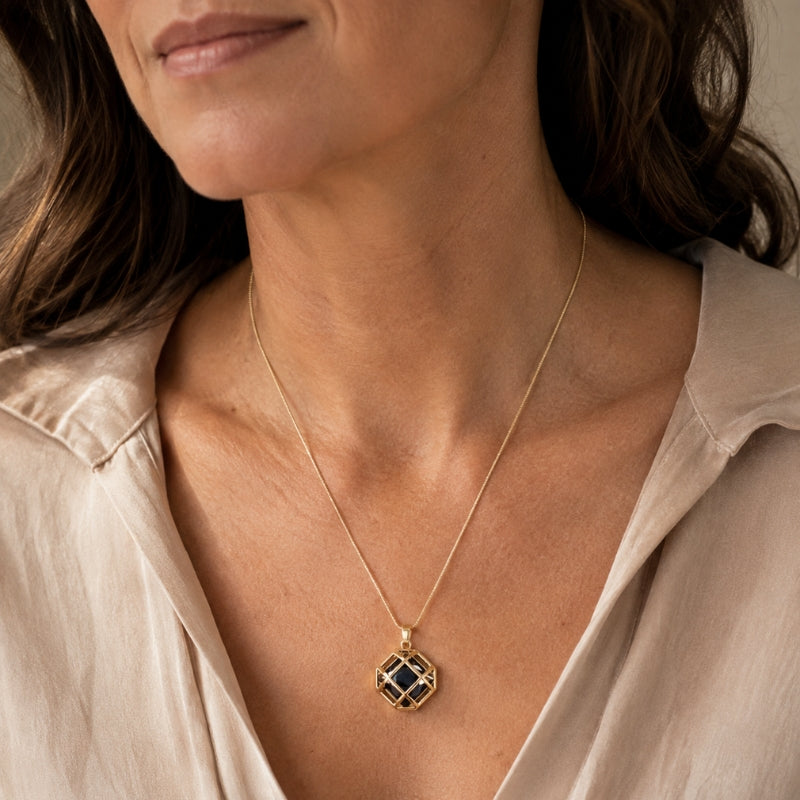 Sophisticated Crystal Charm Necklace