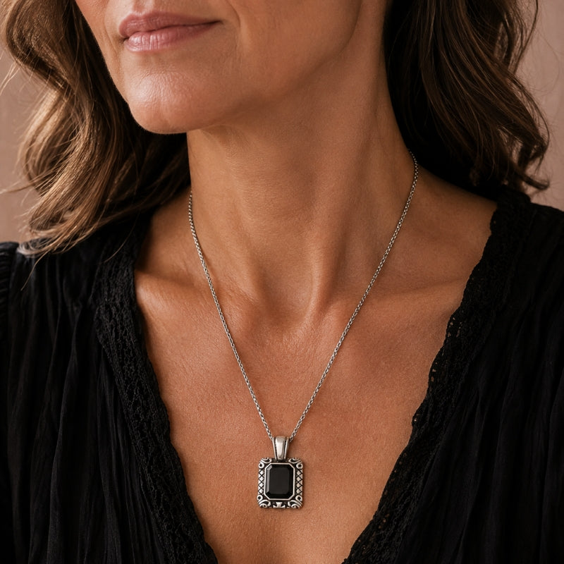 Timeless Black Stone Necklace