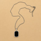 Lustrous Black Stone Necklace