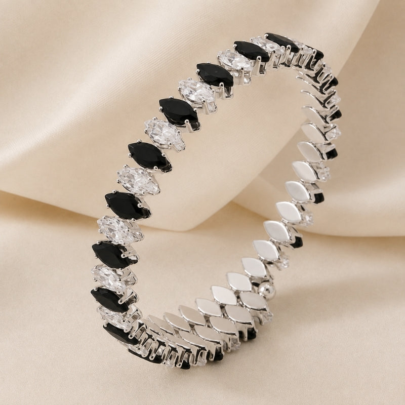Marquise Zirconia Onyx Bracelet