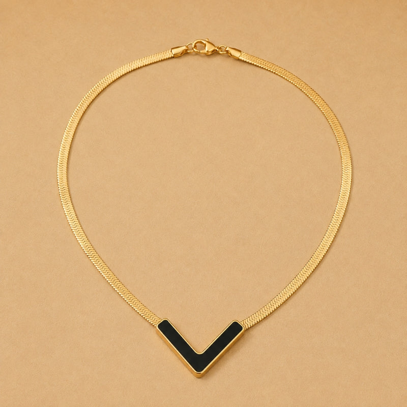 Sophisticated V Charm Necklace