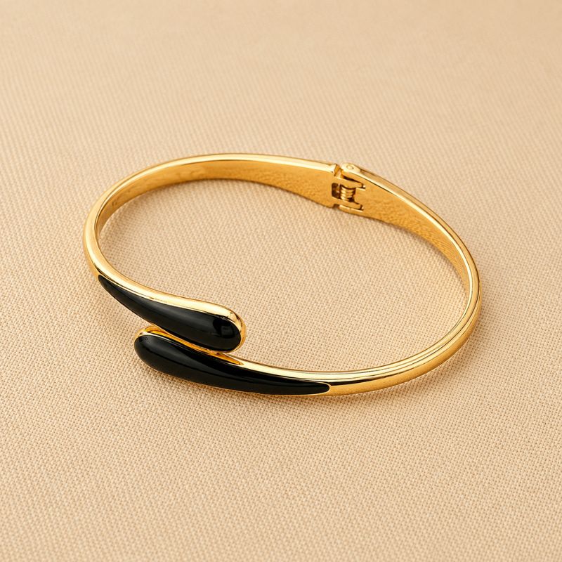 Sophisticated Enamel Teardrop Bangle