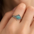 Exquisite Turquoise Sunburst Ring