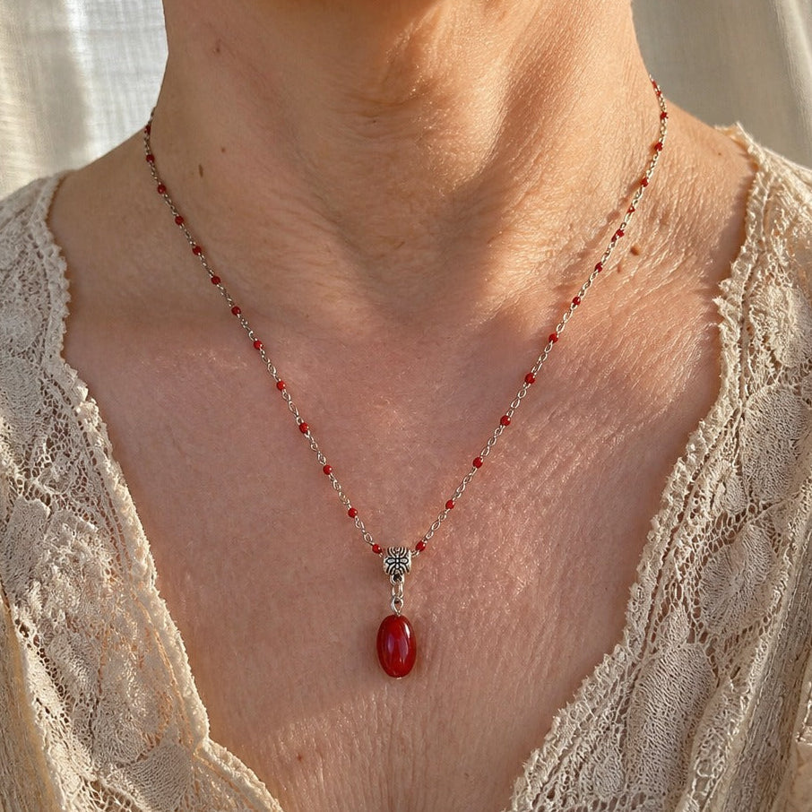 Vintage Artisan Beaded Necklace