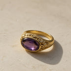 Vintage Crystal Amethyst Gold Ring