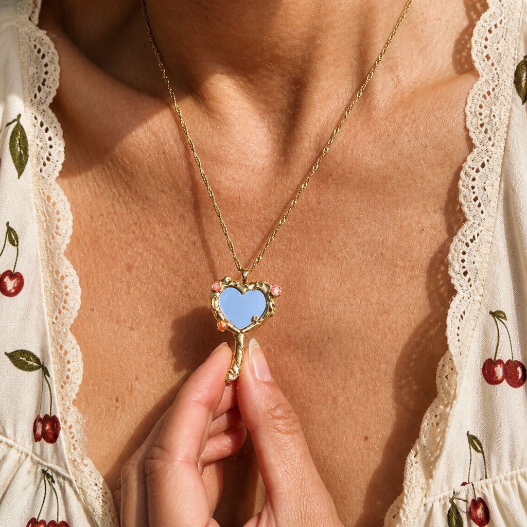 Vintage Mirror Statement Necklace