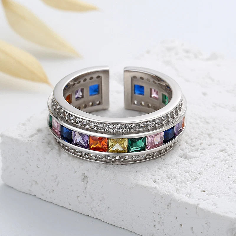 Vintage Mosaic Silver Ring