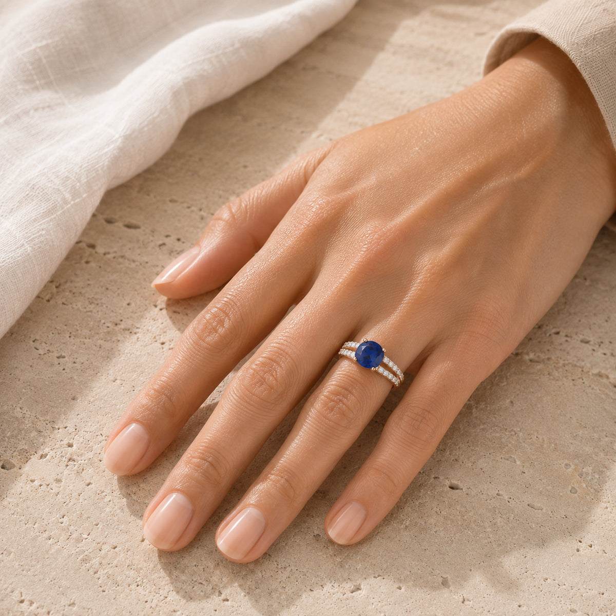 Vintage Sapphire Glow Accent Ring