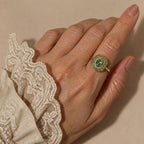 Vintage Teal Zirconia Ring