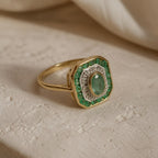 Vintage Teal Zirconia Ring