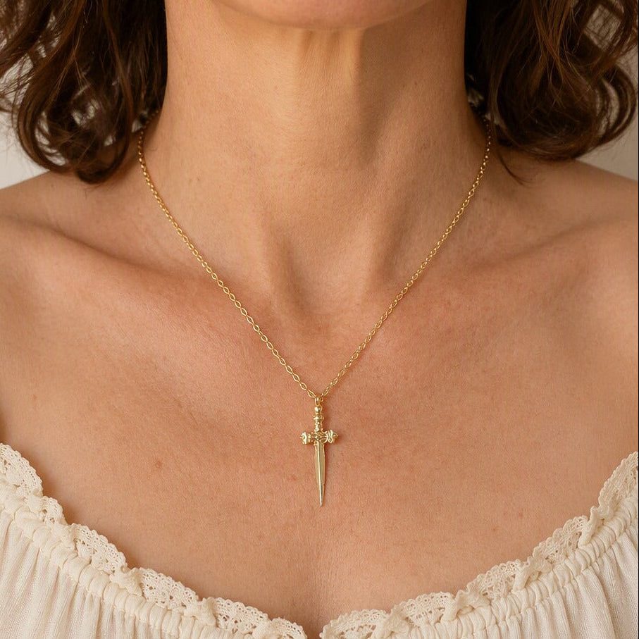 Vintage Warrior Cross Necklace