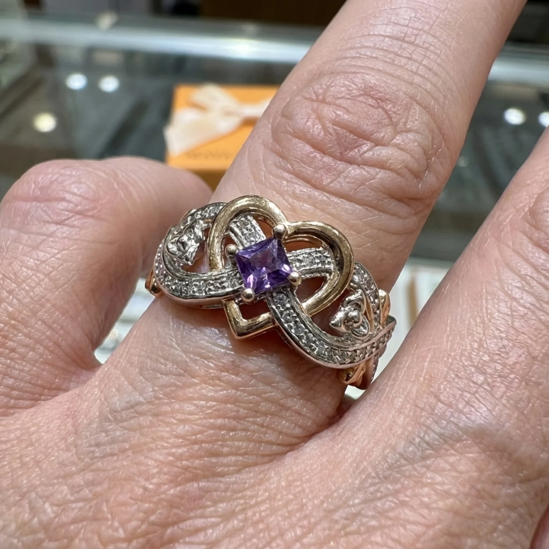Violet Heart Serenity Ring