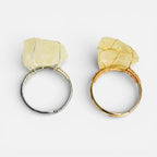 Wire Wrapped Raw Crystal Gold Rings