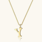 Vintage Letter Initial Gold Necklace
