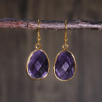 Sculpted Stone Gold Earrings