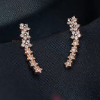 Sparkling Flower Drop Statement Earrings