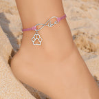Silver Paw Infinity Love Anklet