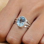 Sea Blue Zirconia Ring