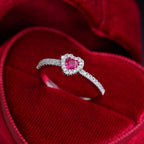 Heart Halo Crystal Promise Ring
