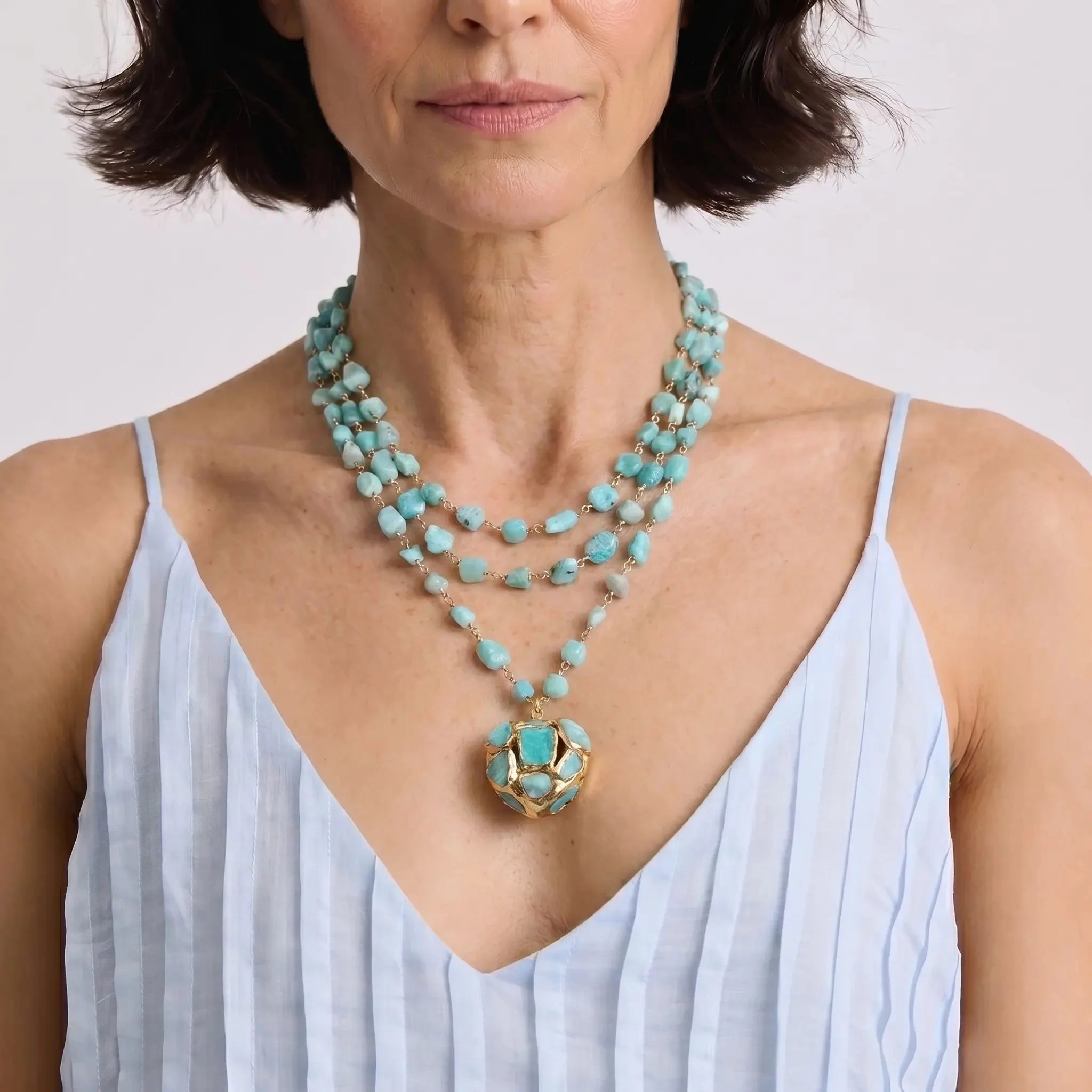 Aqua Aurora Pendant Necklace