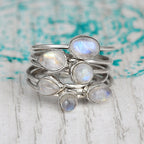 Stacking Moonstone Silver Ring